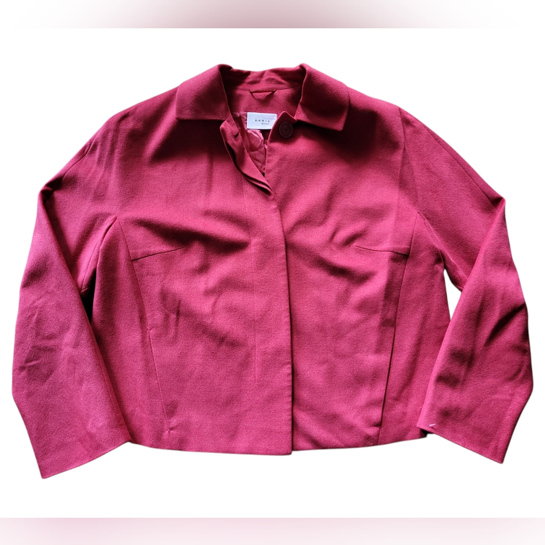 Pre-Owned Akris Punto Jacket Red-Pink Women's Size Us 12 Wool And Angora